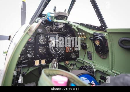 ESKISEHIR, TÜRKEI - 27. MAI 2024: Eines der wenigen noch erhaltenen luftwürdigen Spitfires, TE517, ist heute Teil der Sammlung des M.S.O. Air and Space Museums. Stockfoto