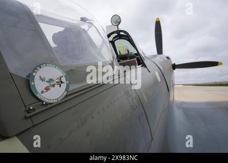 ESKISEHIR, TÜRKEI - 27. MAI 2024: Eines der wenigen noch erhaltenen luftwürdigen Spitfires, TE517, ist heute Teil der Sammlung des M.S.O. Air and Space Museums. Stockfoto