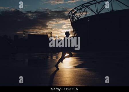 Stratford, Vereinigtes Königreich. 26. Mai 2024. Ein allgemeiner Blick auf die 1500 m lange Strecke des Stratford Speed Grand Prix von 2024. Quelle: George Tewkesbury/Alamy Live News Stockfoto