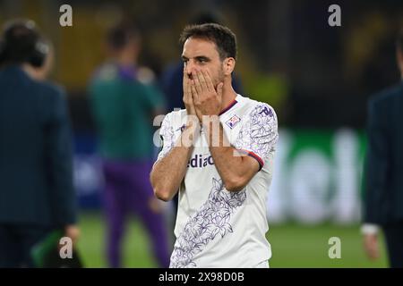 Giacomo Bonaventura (Fiorentina) während des Endspiels der UEFA Europa Conference League zwischen Olympiacos 1-0 d.t.s. Fiorentina in der AEK Arena am 29. Mai 2024 in Athen. Quelle: Maurizio Borsari/AFLO/Alamy Live News Stockfoto