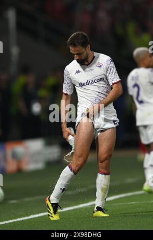 Giacomo Bonaventura (Fiorentina) während des Endspiels der UEFA Europa Conference League zwischen Olympiacos 1-0 d.t.s. Fiorentina in der AEK Arena am 29. Mai 2024 in Athen. Quelle: Maurizio Borsari/AFLO/Alamy Live News Stockfoto