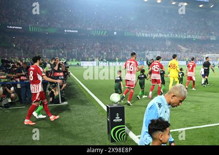 Während des Endspiels der UEFA Europa Conference League zwischen Olympiacos 1-0 d.t.s. Fiorentina in der AEK Arena am 29. Mai 2024 in Athen, Griechenland. Quelle: Maurizio Borsari/AFLO/Alamy Live News Stockfoto