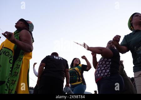 Mpophomeni, uMngeni Municipality, KwaZulu-Natal, Südafrika, 20240529. FOTO: David A. Larsen. Südafrika ging am 29. Mai 2024 zu den am heftigsten umstrittenen Parlamentswahlen seit den ersten demokratischen Wahlen 1994 an die Wahlen. Zum ersten Mal in der Zeit nach der Apartheid wird der Afrikanische Nationalkongress möglicherweise keine 50%ige Mehrheit erreichen. Stockfoto