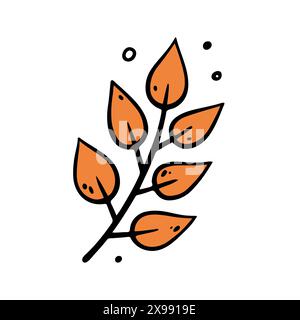 Handgezeichneter Baumzweig, Herbstelement. Vektorillustration im Doodle-Stil. Stock Vektor