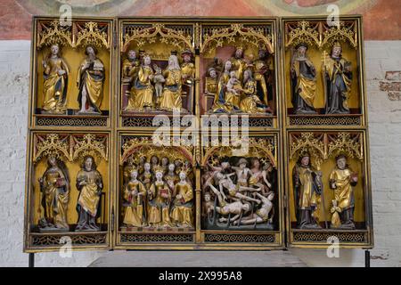 Allerheiligenaltar in der Querhalle, Heiligen-Geist-Hospital, Koberg, Lübeck, Schleswig-Holstein, Deutschland *** Allerheiligen-Altar im Querschiff, Heilig-Geist-Krankenhaus, Koberg, Lübeck, Schleswig Holstein, Deutschland Stockfoto