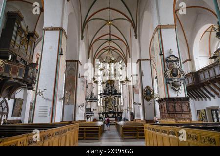 Innenansicht, St. Marien Kirche, Marienkirchhof, Lübeck, Schleswig-Holstein, Deutschland *** Innenansicht, Marienkirchhof, Lübeck, Schleswig Holstein, Deutschland Stockfoto