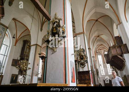 Innenansicht, St. Marien Kirche, Marienkirchhof, Lübeck, Schleswig-Holstein, Deutschland *** Innenansicht, Marienkirchhof, Lübeck, Schleswig Holstein, Deutschland Stockfoto