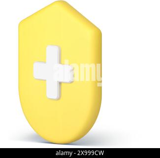 Gesundheitswesen Immunsystem Schutz Apotheke Krankenhaus Gesundheitswesen 3D Symbol realistische Vektor Illustration. Gesundheit medizinische Sicherheit Arzt Behandlung in Stock Vektor