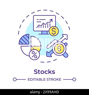 Symbol für mehrfarbiges Konzept für Aktien Stock Vektor
