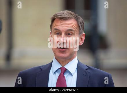 London, Vereinigtes Königreich. Mai 30 2024. Der Finanzminister Jeremy Hunt wird während der morgendlichen Medienrunde bei der BBC gesehen. Quelle: Tayfun Salci / Alamy Live News Stockfoto