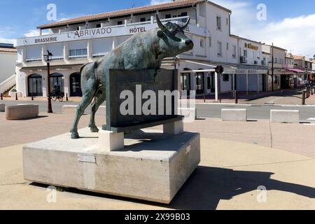 Bronzestatue in Saintes Maries de La Mer Stockfoto