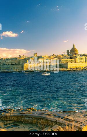 Die Küste von Valletta, Malta Stockfoto