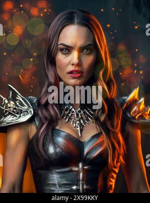 Fantasy Warrior weibliche Illustration Stockfoto