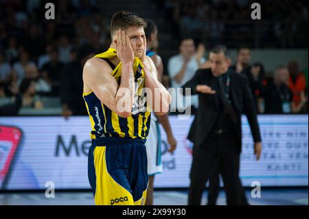 ANKARA/TÜRKEI, 15. April 2024: Türkischer Basketball Super League 2023-24, Fenerbahce Beko gegen Turk Telekom. Stockfoto