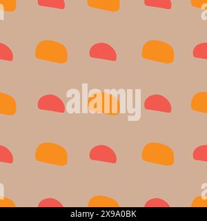 Geometrisches farbenfrohes orangefarbenes Halbkreismuster Stock Vektor