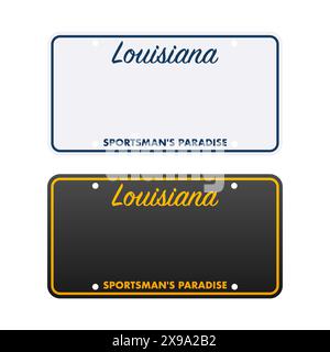 Nummernschild von Louisiana. Autokennzeichen. Abbildung des Vektormaterials Stock Vektor