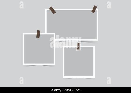 Eleganter gerissener Bilderrahmen Polaroid Modell Premium Vektor Stock Vektor