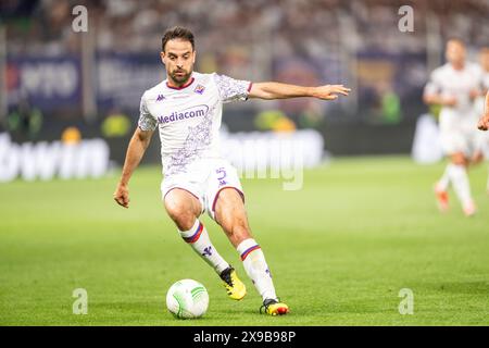 Athen, Griechenland. Mai 2024. Giacomo Bonaventura (5) von Fiorentina, der während des Endspiels der UEFA Conference League zwischen Olympiacos und Fiorentina in der OPAP Arena in Athen zu sehen war. Quelle: Gonzales Photo/Alamy Live News Stockfoto