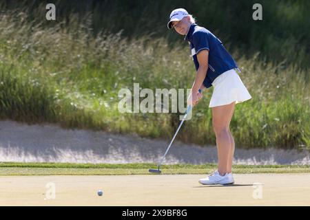 Philadelphia, Usa. 30. Mai 2024. Charley Hull aus England spielt am Donnerstag, den 30. Mai 2024, im 12. Loch bei den 79. US Women's Open im Lancaster Country Club in Lancaster, Pa. Foto: Laurence Kesterson/UPI Credit: UPI/Alamy Live News Stockfoto