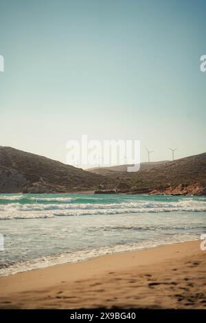 Prasonisi Beach Griechenland auf Rhodos - Kitesurfen - Windsurfen Stockfoto