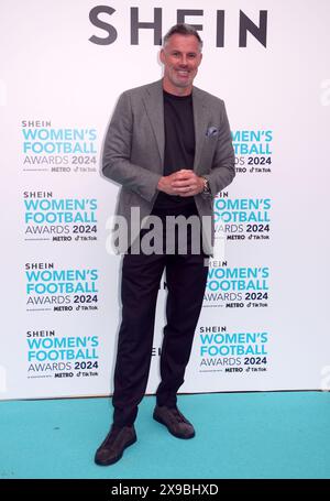 Jamie Carragher kommt für die Shein Women's Football Awards 2024 am Marriott Grosvenor Square in London an. Bilddatum: Donnerstag, 30. Mai 2024. Stockfoto