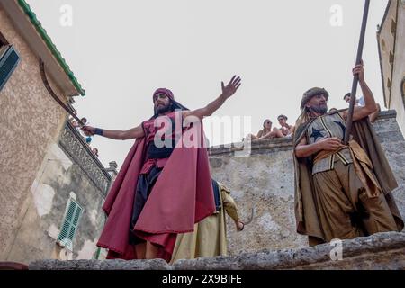 Dragut, Mauren und Christen, Festival von La Patrona, Pollenca, Mallorca, balearen, Spanien Stockfoto