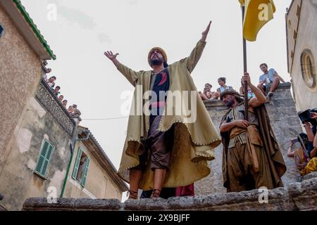 Dragut, Mauren und Christen, Festival von La Patrona, Pollenca, Mallorca, balearen, Spanien Stockfoto