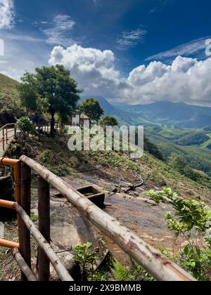 Permeter entlang des Eravikulam-Nationalparks in den Kannan Devan Hills in der Nähe von Munnar. Es befindet sich im Devikulam Taluk des Distrikts Idukki in Stockfoto