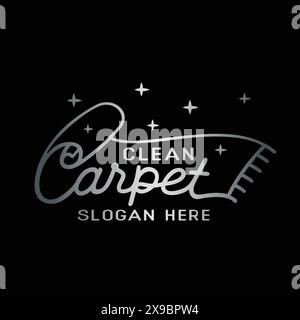 Logo-Vektor des Teppichs reinigen. Innenraum Reinigung Teppichservice Business Logo Vorlage Design Konzept. Vektor und Illustration. Stock Vektor