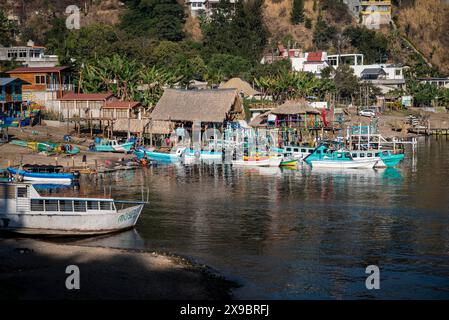 hafen in San Pedro La Laguna, Lake Atitlan, Guatemala Stockfoto