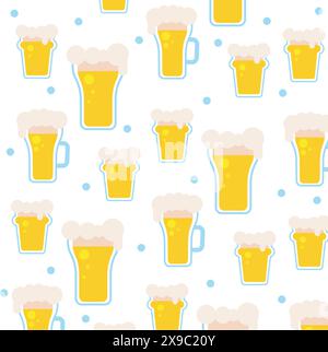 Bierglassymbole Muster Hintergrund Vektor Stock Vektor