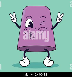 Pixelgrafik eines Eiszapfens animiert mit Händen und Beinen Vektor Stock Vektor