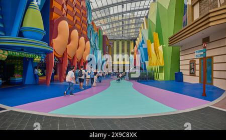 Der Outdoor-Freizeitpark Genting Sky Welten in Genting Highlands, Pahang, Malaysia Innenaufnahme mit Spaziergängen Stockfoto