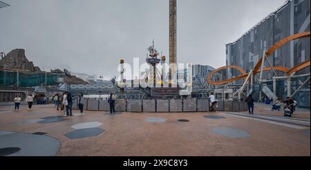 Der Outdoor-Freizeitpark Genting Sky World in Genting Highlands, Pahang, Malaysia, zeigt die Andromeda Base Stockfoto