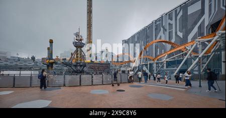 Der Outdoor-Freizeitpark Genting Sky World in Genting Highlands, Pahang, Malaysia, zeigt die Andromeda Base Stockfoto