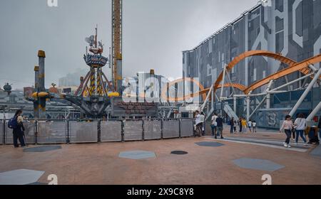 Der Outdoor-Freizeitpark Genting Sky World in Genting Highlands, Pahang, Malaysia, zeigt die Andromeda Base Stockfoto