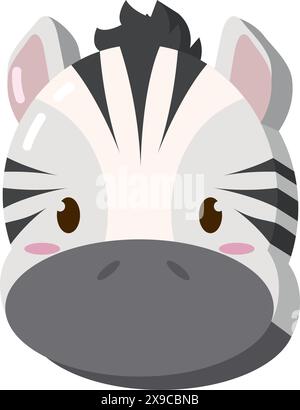 Niedlicher Kawaii Zebra Tier Charakter Emoticon Vektor Stock Vektor