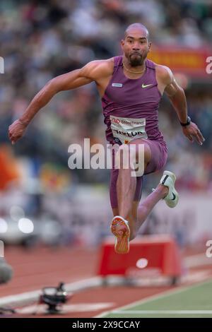 Oslo, Norwegen 30. Mai 2024 Christian Taylor aus den Vereinigten Staaten nimmt an der Wanda Diamond League Teil, die bei den Oslo Bislett Games in Oslo stattfindet Stockfoto