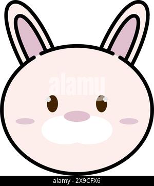 Niedlicher Kawaii-Kaninchen-Tiercharakter Vektor Stock Vektor