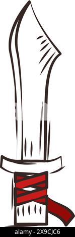 Farbiges Schwert mittelalterliche Waffensymbol Vektor Stock Vektor