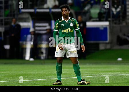 São Paulo (SP), 30/05/2024 - Fußball/PALMEIRAS X SAN LORENZO (ARG) - Endrick aus Palmeiras - Spiel zwischen Palmeiras x San Lorenzo (ARG), gültig für die sechste Runde der Gruppenphase, aus Libertadores, am Abend dieses Donnerstags 30 im Allianz Parque in São Paulo. (Foto: Eduardo Carmim/Alamy Live News) Stockfoto