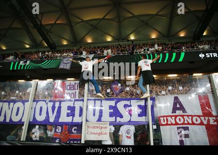 Athen, Griechenland. Mai 2024. () Fußball/Fußball : UEFA Europa Conference League Finale 2024 Athen Spiel zwischen Olympiacos FC 1-0 ACF Fiorentina in der AEK Arena in Athen, Griechenland . Quelle: Mutsu Kawamori/AFLO/Alamy Live News Stockfoto