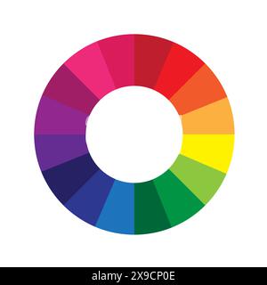 Farbradvektor. Helles Farbspektrum. Kreisförmiges Regenbogensymbol. Lebendiges Farbverlauf. Stock Vektor