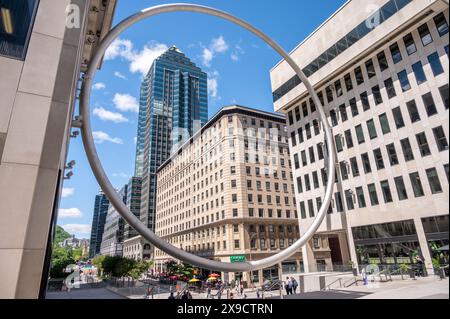 Montreal, Québec - 23. Mai 2024: Blick auf den Ring in der Innenstadt von Montreal. Stockfoto