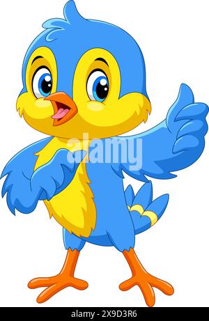 Vektor-Illustration der niedlichen Karikatur-kleinen Vögel auf weißem Hintergrund Stock Vektor