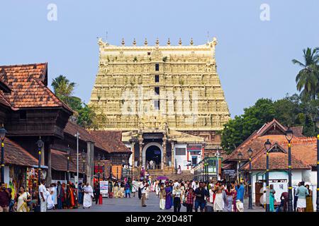 Shree Padmanabhaswamy Tempel, Thiruvananthapuram, Kerala, Indien. Stockfoto