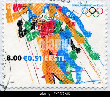 ESTLAND - CA. 2006: Briefmarke gedruckt von Estland, zeigt olympische winterspiele, ca. 2006 Stockfoto