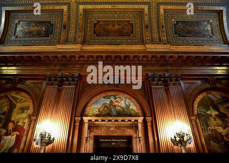 Eingang zum Edna Barnes Salomon Room in New York Public Library - Manhattan, New York City Stockfoto