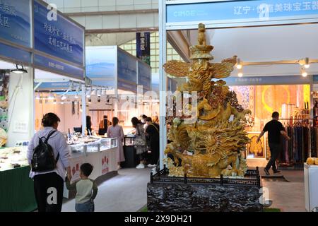 Die 2. China (Nanjing) International Mineral Gemstone & Fossil Expo wird am 29. Mai 2024 in Nanjing City, der ostchinesischen Provinz Jiangsu, eröffnet. Stockfoto