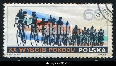 POLEN - CA. 1967: Briefmarke von Polen, zeigt Radfahrer, ca. 1967 Stockfoto